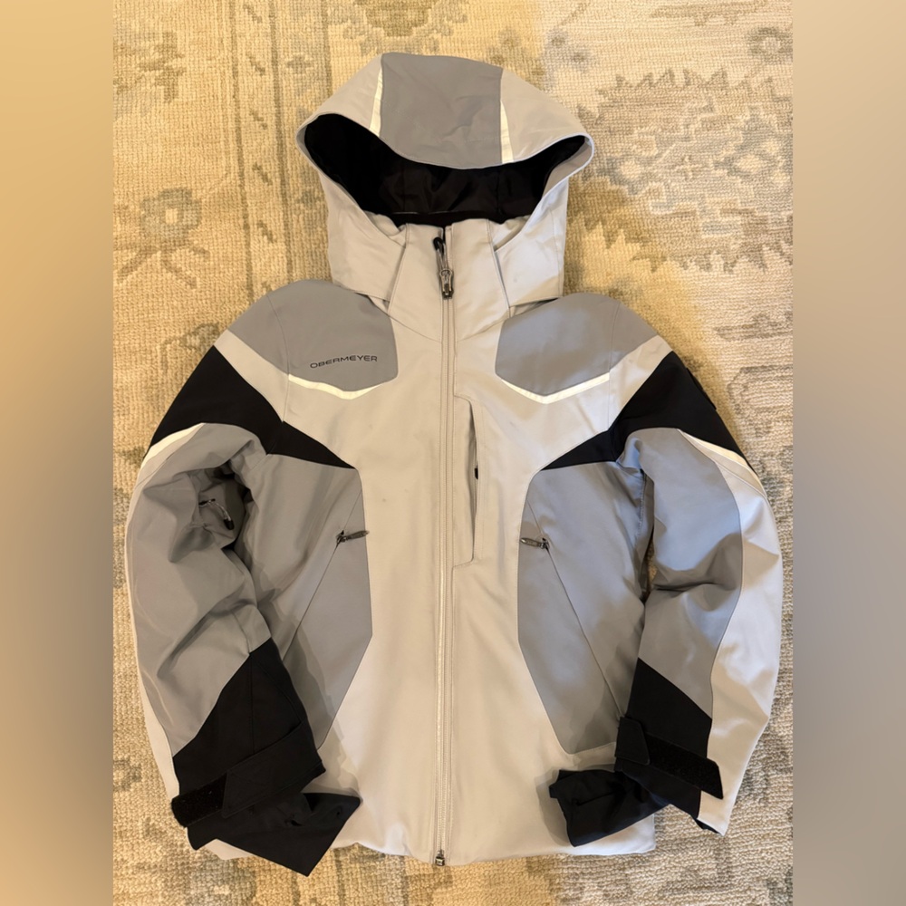 Obermeyer Boys Mach White and Black Ski Jacket